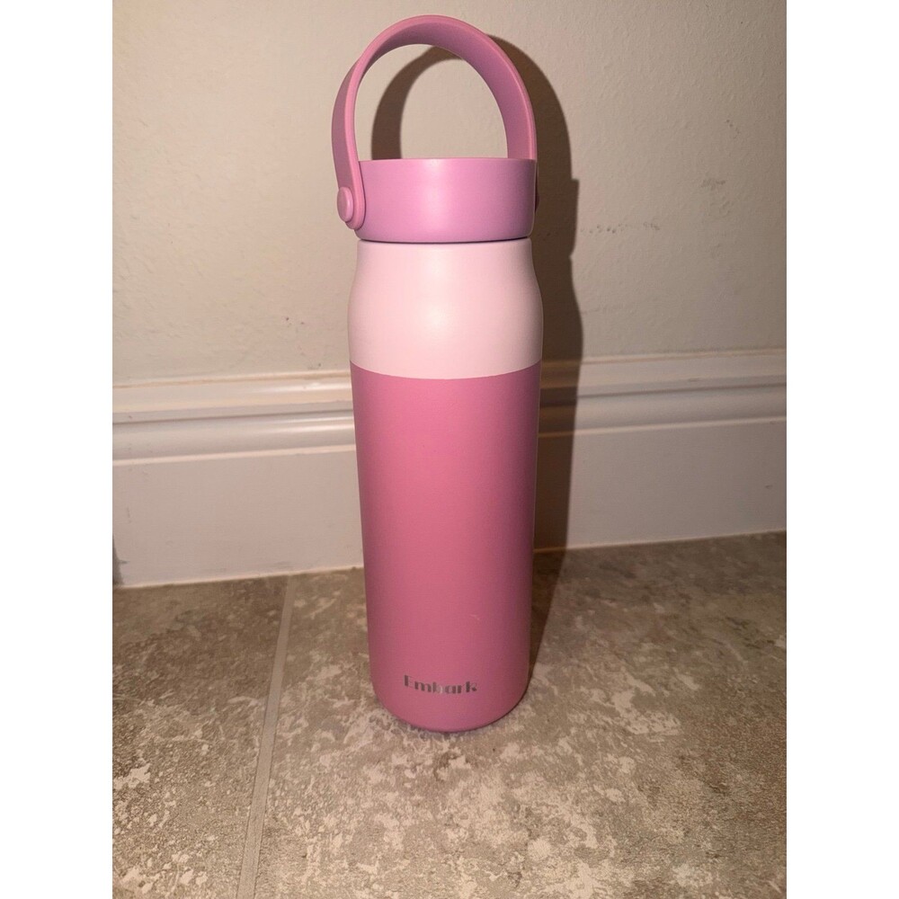 Embark Insulated Stainless Steel Water Bottle 32 oz Pink Dishwasher Safe Handle